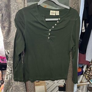 Tailor B. Moss Olive Green Long Sleeve Henley